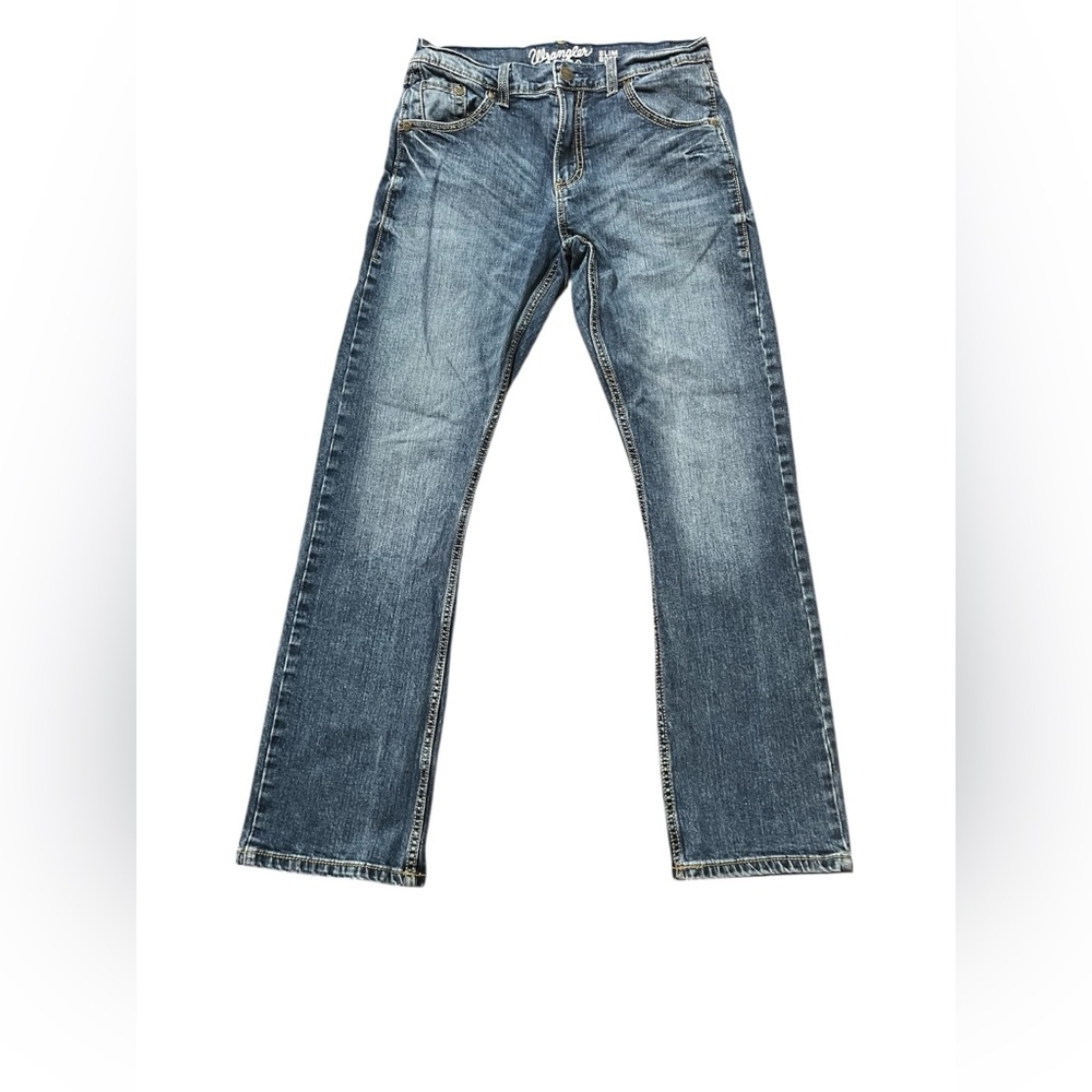 Wrangler Retro Slim Boot Jeans Mens 30x32 Blue Denim Medium Wash